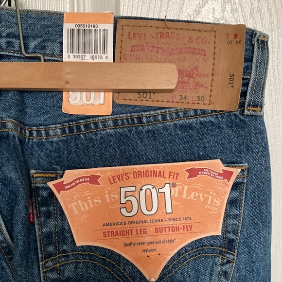 Levi’s 501 Original Blue Jeans 34 x 30 - Picture 4 of 5